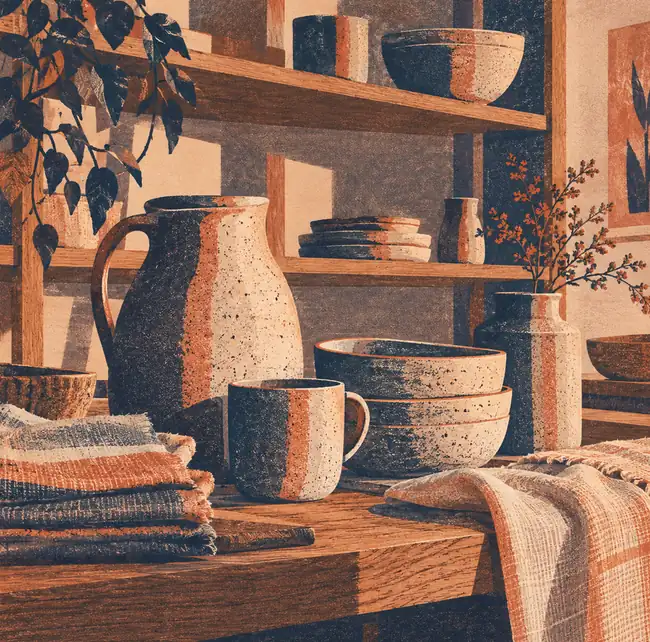 Illustration of independent retailers equipment and workspace